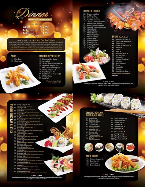 sushi ero|Dinner Menu